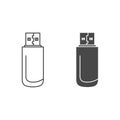 Illustration of usb drive icons, showcasing data storage and portable memory for computer and digital device connectivity Royalty Free Stock Photo