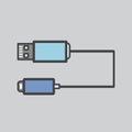 Illustration of a usb wire Royalty Free Stock Photo