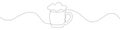 Beer icon line continuous drawing vector. One line Pint icon vector background. A Pint icon. Continuous outline of A mug