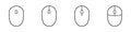 Computer mouse icons vector. Left and right click vector. Icons set of pressing different mouse buttons for PC. Mouse Royalty Free Stock Photo