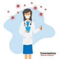 Illustration vaccine research young female doctor design