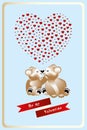 14 February Heart work with cuddling teddies in love