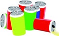 Illustration of the various aluminum drinking cans isolated on a white background Royalty Free Stock Photo