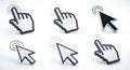 Illustration of Various 3D Hand and Arrow Cursor Icons with Wi-Fi Symbols Royalty Free Stock Photo