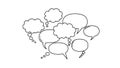 Speech Bubbles Vector, Thought Clouds, Communication Concept Royalty Free Stock Photo