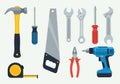 Illustration of various tools includes a Royalty Free Stock Photo