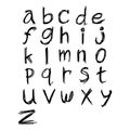 Illustration vector alphabet. Hand drawn letters. The letters ar