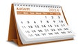 Illustration vector of August 2024 Calendar