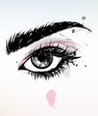 Illustration vector of beautiful eye makeup and brow