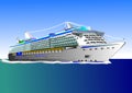 Illustration vector of big cruise ship on the sea