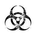 Illustration vector black biohazard grungy rubber stamp symbol