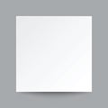 Illustration vector blank white square paper and real shadow, us