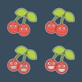 Illustration vector of cherries fruit expression