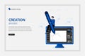 Illustration vector of creation process landing page Royalty Free Stock Photo