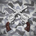 Crossed Revolvers vector design illustration