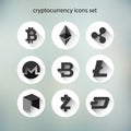 Illustration vector of cryptocurrency icons set