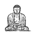 Illustration vector doodle hand drawn of sketch The Great Buddha