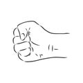 illustration vector doodle hand drawn of sketch raised fist