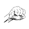 illustration vector doodle hand drawn of sketch raised fist