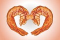 Illustration vector drawing of Grill Shrimp BBQ style Royalty Free Stock Photo