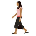 Woman Walking 32 Vector Illustration Royalty Free Stock Photo