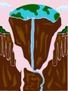 Illustration vector of earthday on the pink background with cliff