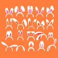 Easter bunny ears mask. Rabbit hat set. Bunny ear headband. Illustration vector Royalty Free Stock Photo
