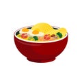 Illustration vector flat cartoon isolated food. Japanese noodles