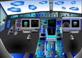 Illustration vector of flight deck or cockpit Royalty Free Stock Photo