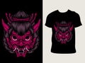 Geisha oni mask with t shirt design