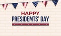 Illustration vector graphic of abstract brick wall background of presidents day.