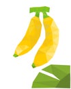 Illustration vector graphic of abstract polygon yellow banana