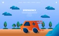 Illustration vector graphic of ambulance speeding due to emergency. Health and medical concept. Perfect for web landing page, Royalty Free Stock Photo