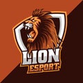 Angry Lion head mascot logo template Royalty Free Stock Photo