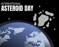 illustration vector graphic of Asteroid fragments fall to earth