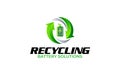 Illustration vector graphic of battery recycling, eco green recycling logo design template Royalty Free Stock Photo