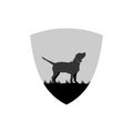 Illustration Vector Graphic of Beagle Dog Shield Logo Royalty Free Stock Photo