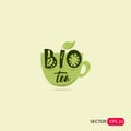 Vector graphic bio logo design for healthy tea with very simple writing design