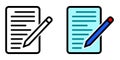 Blue and Black Color Cartoon checklist icon