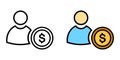 Business, finance, invester Icon. Color and black