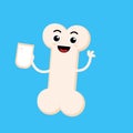 Illustration vector graphic cartoon character of cute bone drink a milk