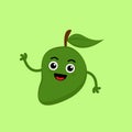 Illustration vector graphic cartoon character of cute mango say hello