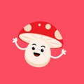 Illustration vector graphic cartoon character of cute mushroom say hello