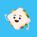 Illustration vector graphic cartoon character of cute sandwich