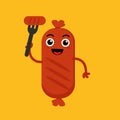 Illustration vector graphic cartoon character of cute sausage