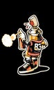 cartoon character Graffiti bomber spray character