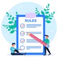 Illustration vector graphic cartoon character of list of rules