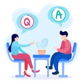 Illustration vector graphic cartoon character of question and answer