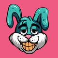 illustration vector graphic of cartoon head bunny