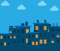City rooftop vector illustration